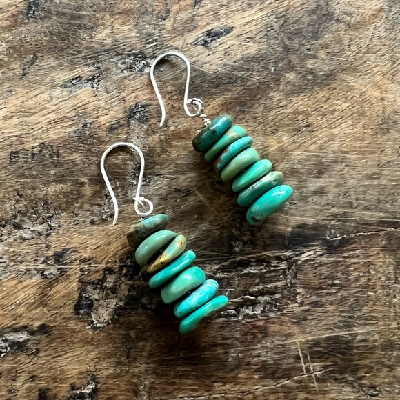 Jewelry - Turquoise and sterling silver earrings.